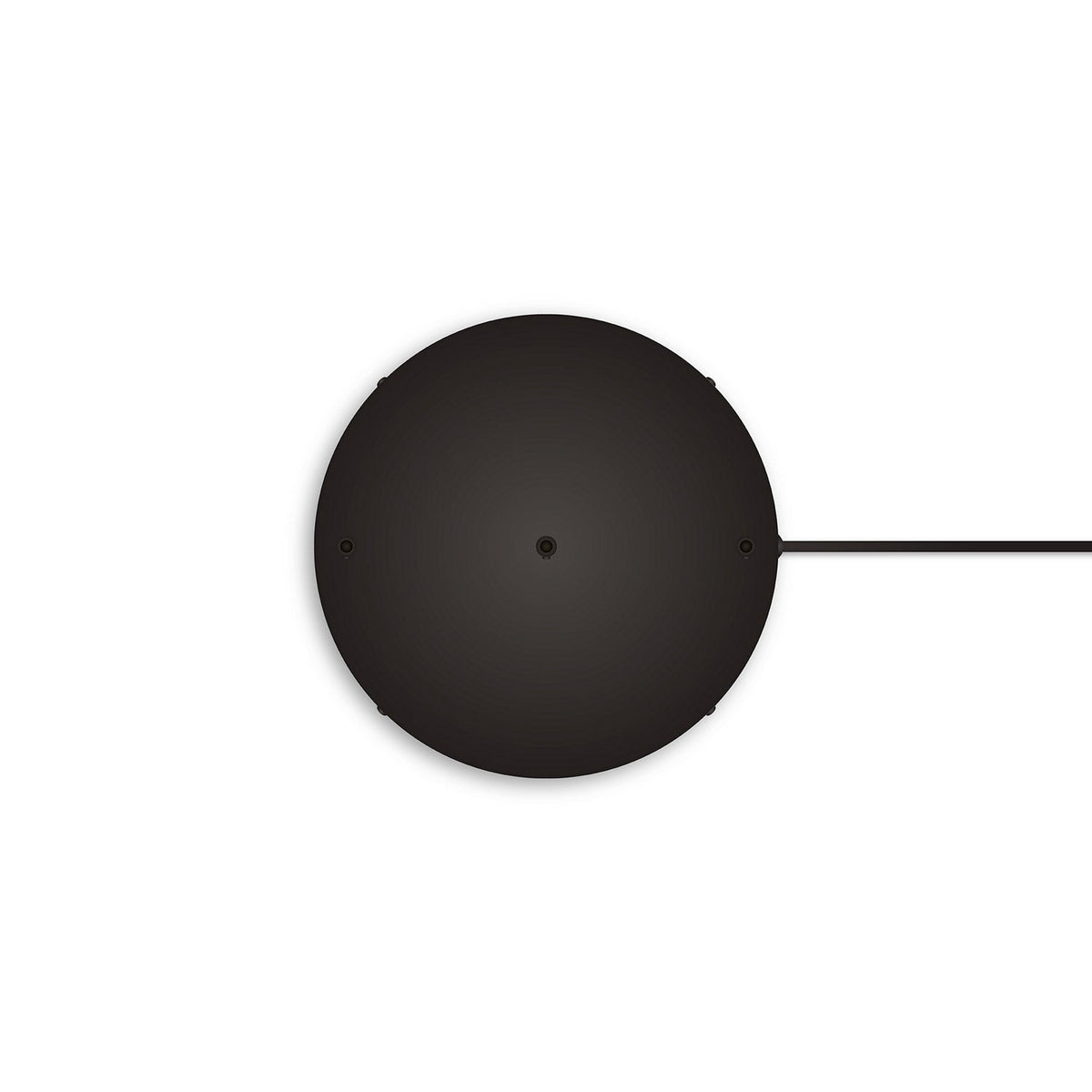 Rosone rotondo in alluminio Ø 30 cm con staffa e cavo di messa a terra, con 3 fori frontali - Nero 1