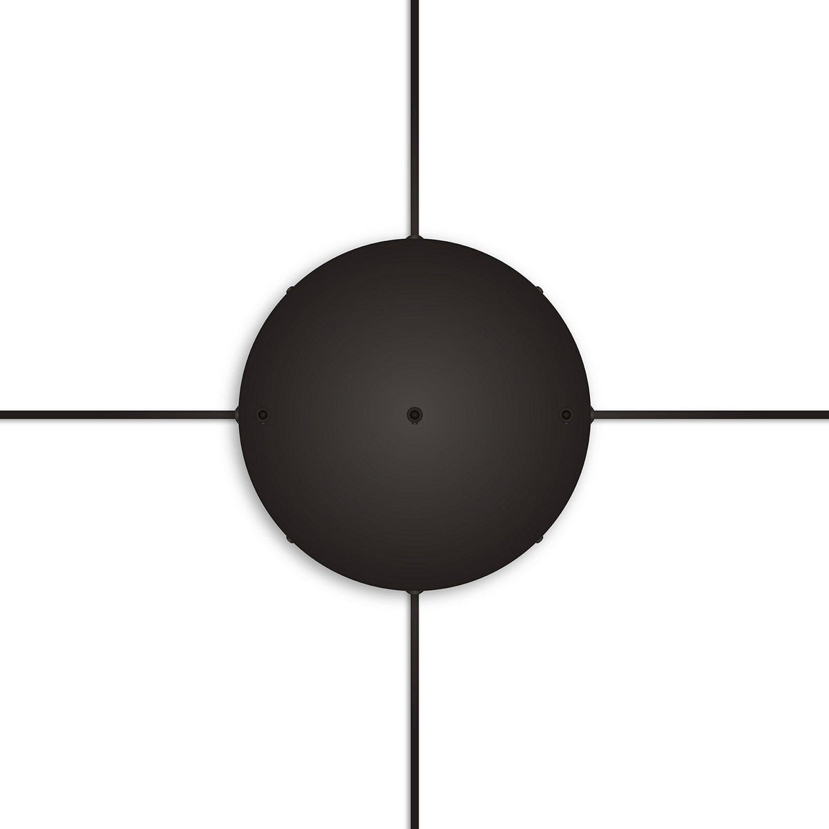 Rosone rotondo in alluminio Ø 30 cm con staffa e cavo di messa a terra, con 3 fori frontali - Nero 4