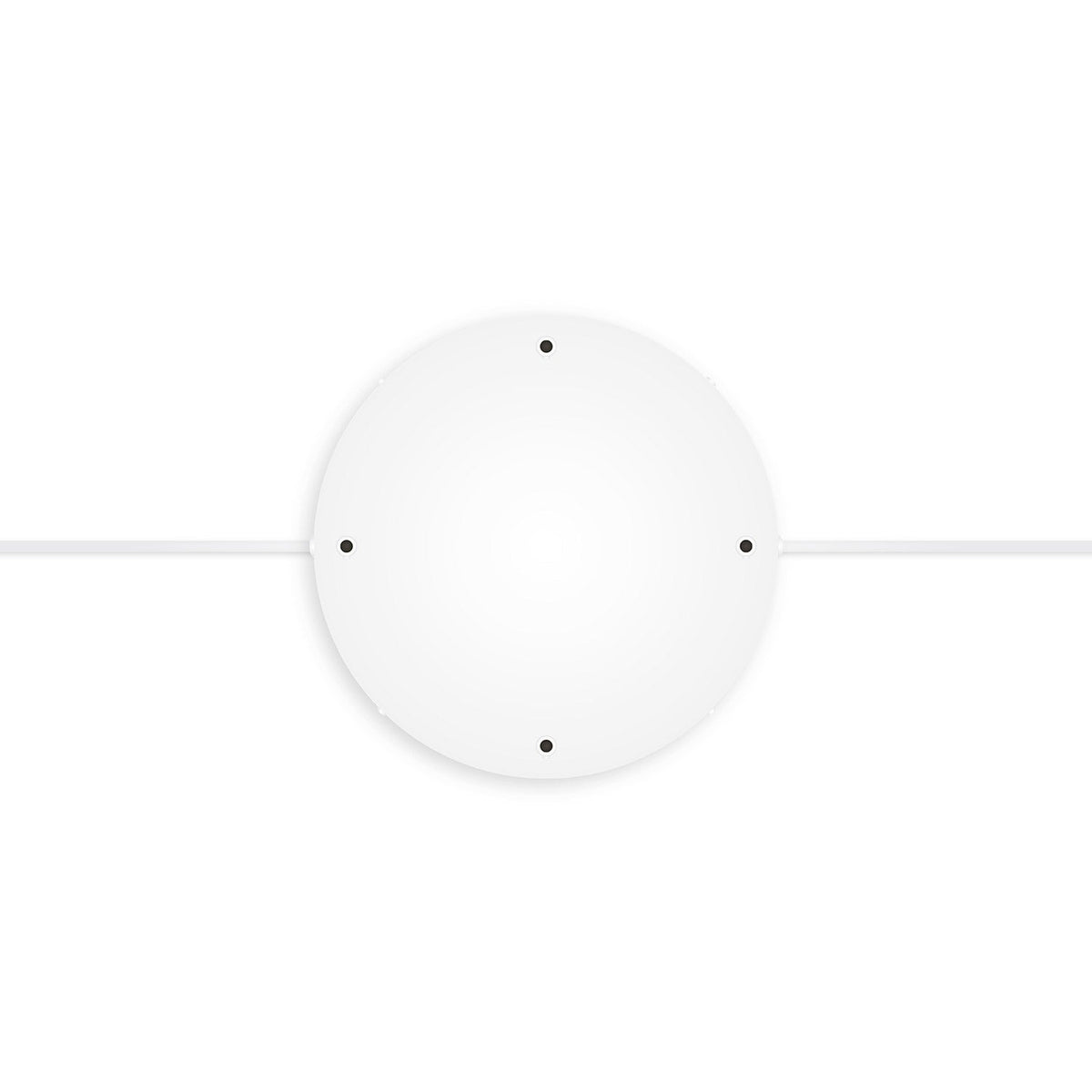 Rosone rotondo in alluminio Ø 30 cm con staffa e cavo di messa a terra, con 4 fori frontali - Bianco Opaco 2