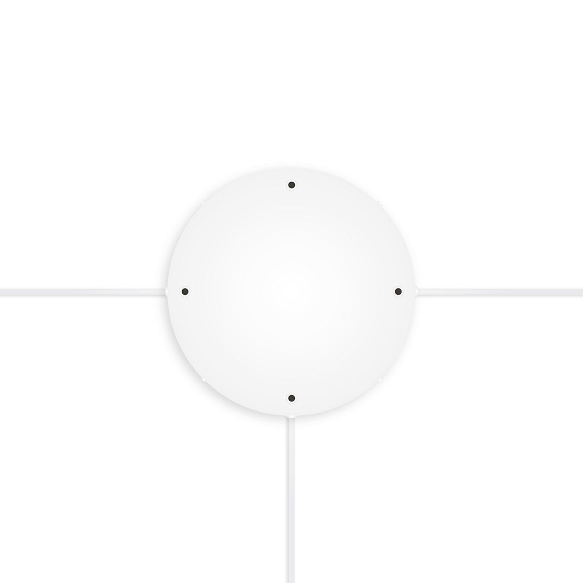 Rosone rotondo in alluminio Ø 30 cm con staffa e cavo di messa a terra, con 4 fori frontali - Bianco Opaco 3