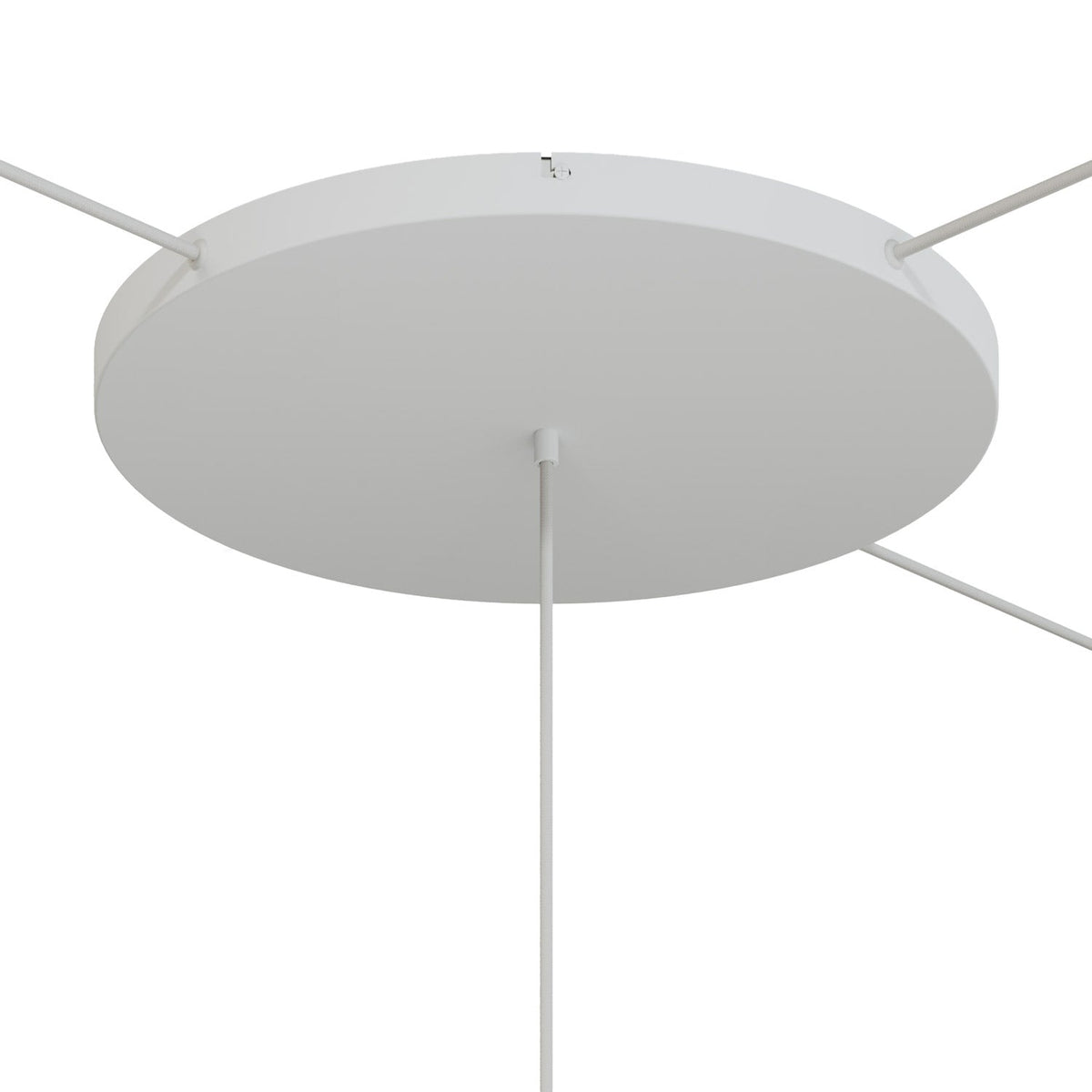 Rosone rotondo in alluminio Ø 50 cm con staffa e cavo di messa a terra, con 1 foro frontale - Bianco Opaco 3