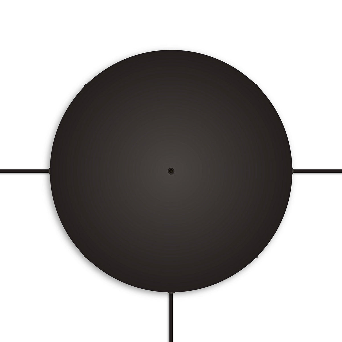 Rosone rotondo in alluminio Ø 50 cm con staffa e cavo di messa a terra, con 1 foro frontale - Nero 3