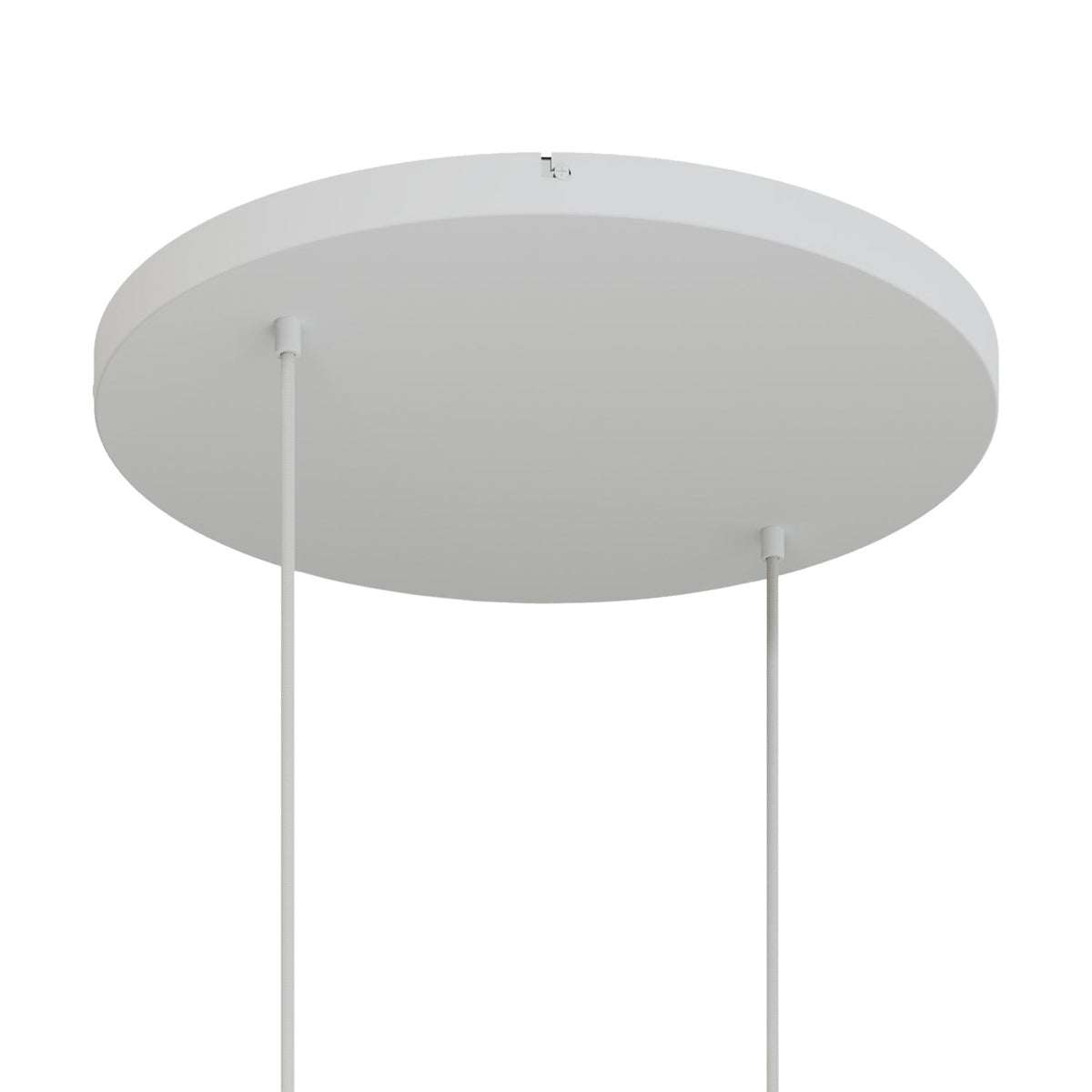 Rosone rotondo in alluminio Ø 50 cm con staffa e cavo di messa a terra, con 2 fori frontali - Bianco Opaco 0
