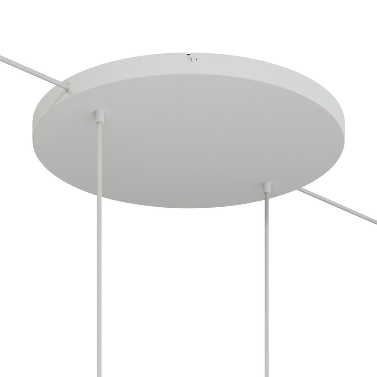 Rosone rotondo in alluminio Ø 50 cm con staffa e cavo di messa a terra, con 2 fori frontali - Bianco Opaco 2