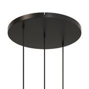 Rosone rotondo in alluminio Ø 50 cm con staffa e cavo di messa a terra, con 3 fori in linea frontali - Nero 0