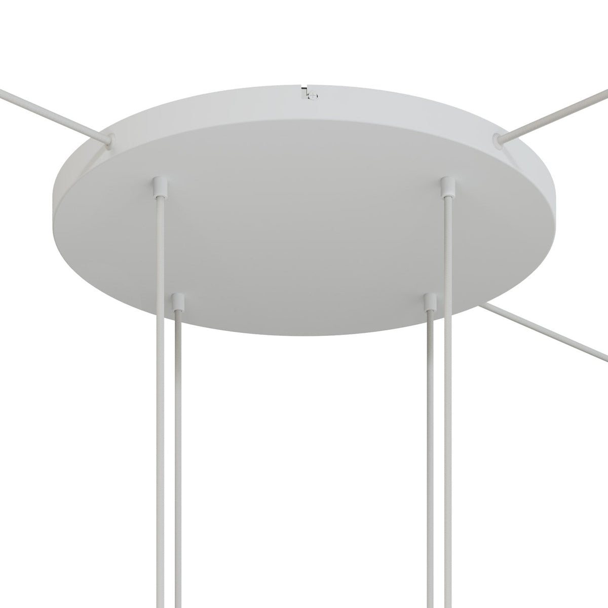 Rosone rotondo in alluminio Ø 50 cm con staffa e cavo di messa a terra, con 4 fori frontali - Bianco Opaco 3