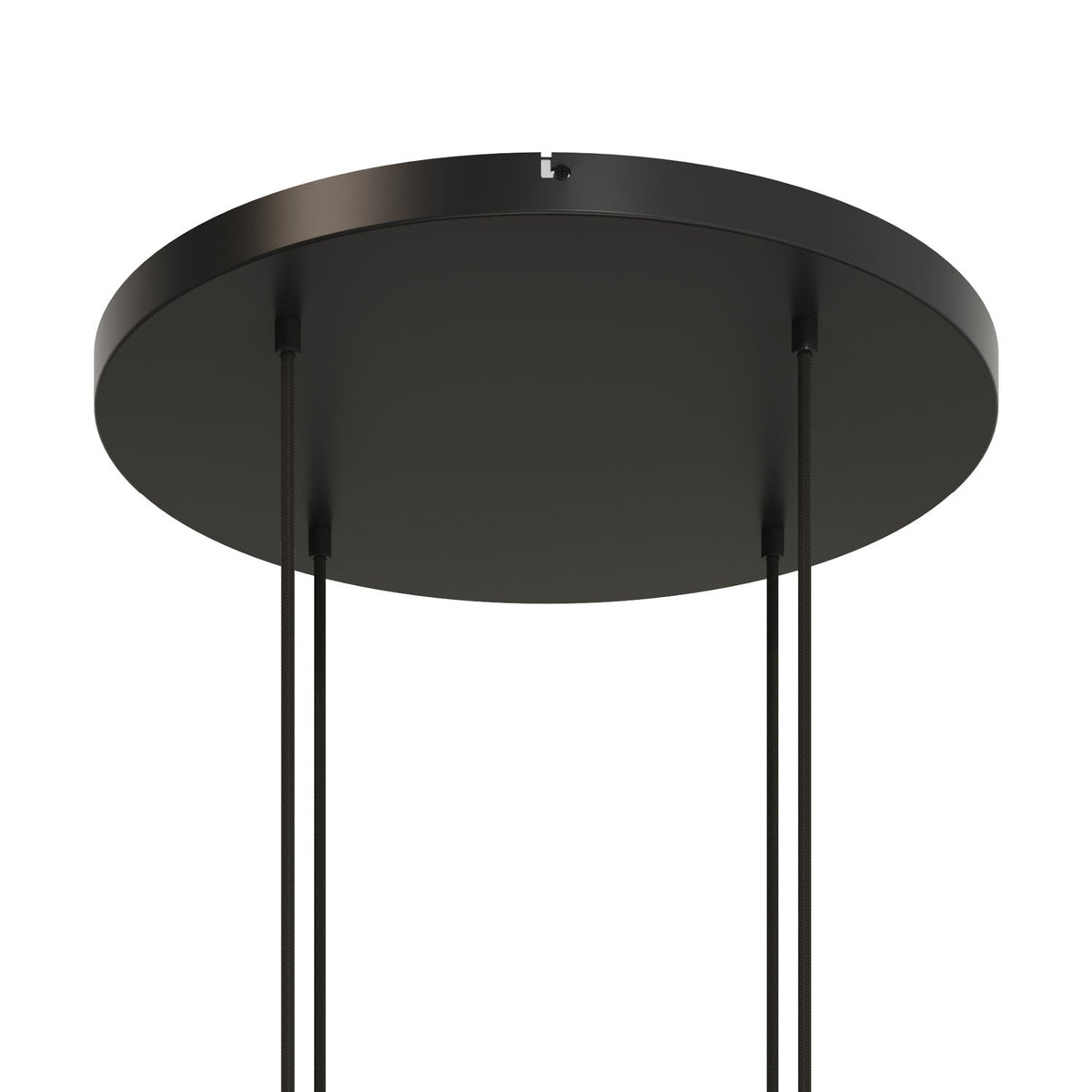 Rosone rotondo in alluminio Ø 50 cm con staffa e cavo di messa a terra, con 4 fori frontali - Nero 0