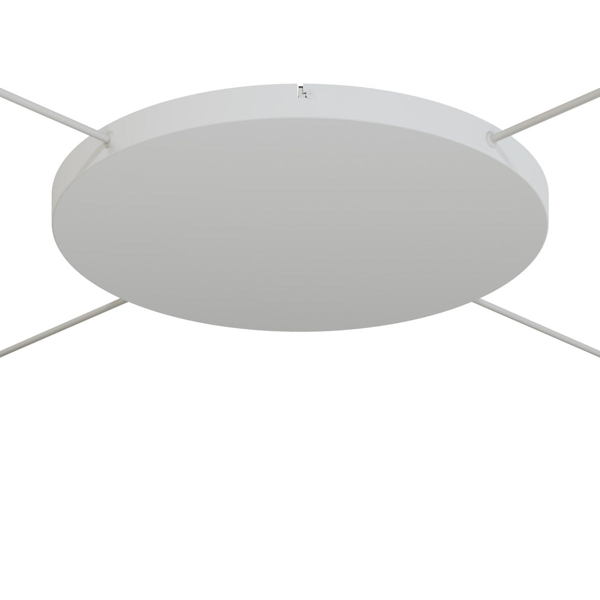 Rosone rotondo in alluminio Ø 50 cm con staffa e cavo di messa a terra, con 4 fori laterali - Bianco Opaco