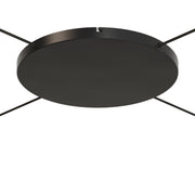 Rosone rotondo in alluminio Ø 50 cm con staffa e cavo di messa a terra, con 4 fori laterali - Nero