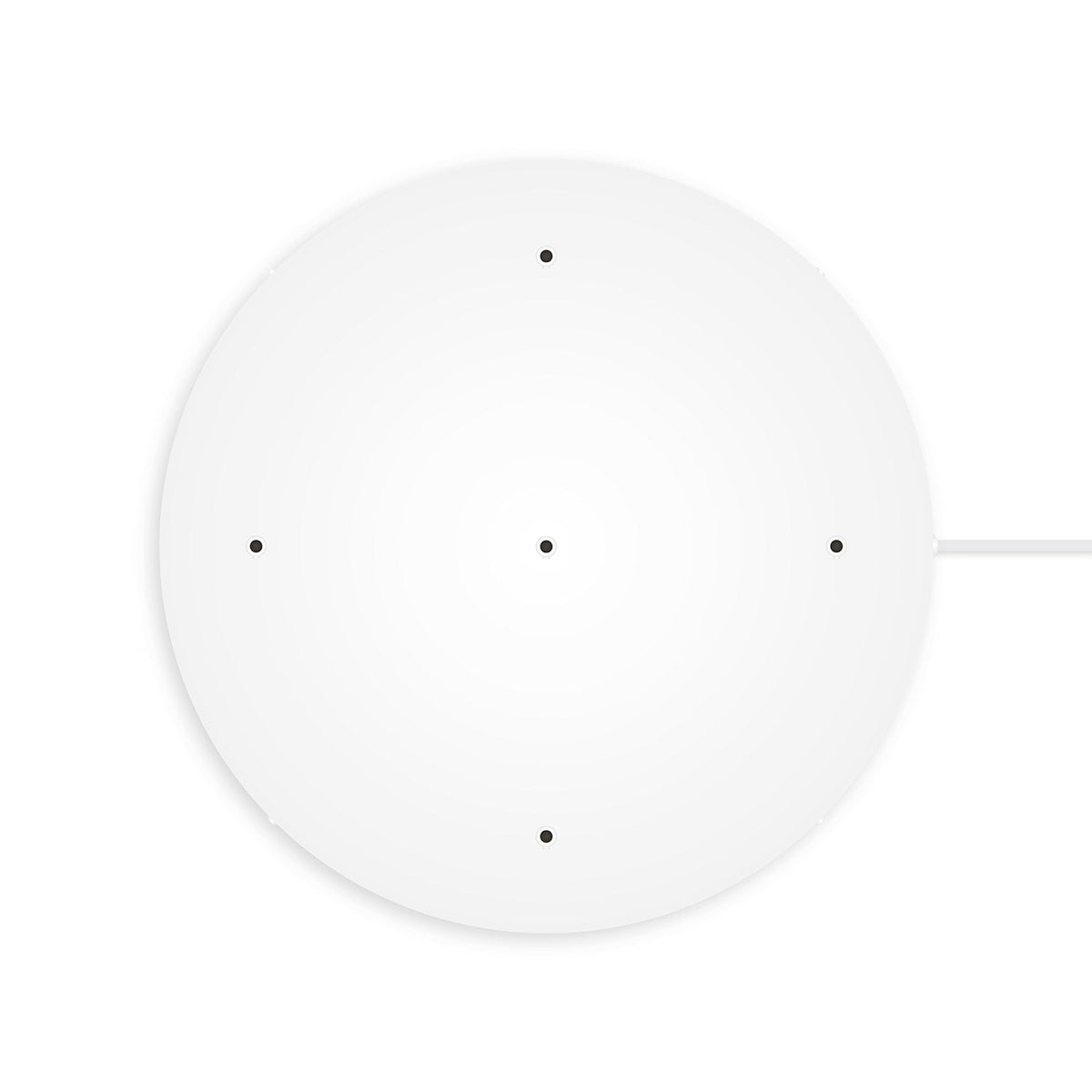 Rosone rotondo in alluminio Ø 50 cm con staffa e cavo di messa a terra, con 5 fori frontali - Bianco Opaco 1