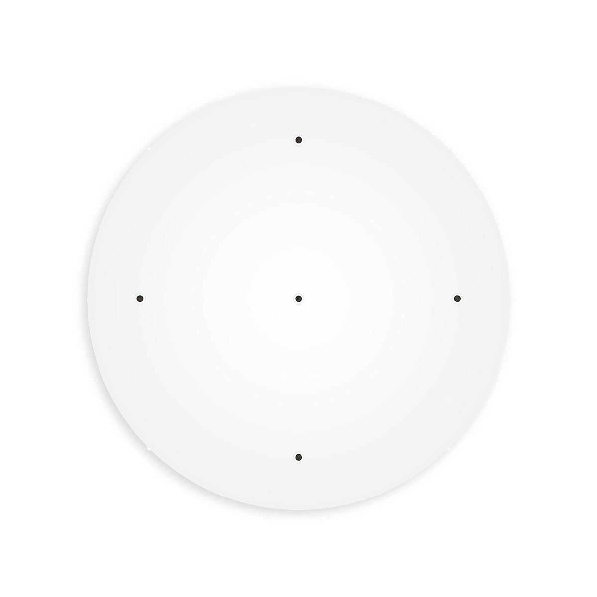 Rosone rotondo in alluminio Ø 50 cm con staffa e cavo di messa a terra, con 5 fori frontali - Bianco Opaco 0