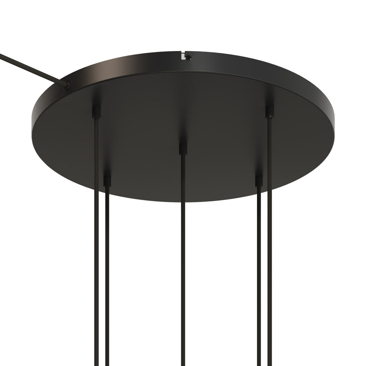 Rosone rotondo in alluminio Ø 50 cm con staffa e cavo di messa a terra, con 5 fori frontali - Nero 1