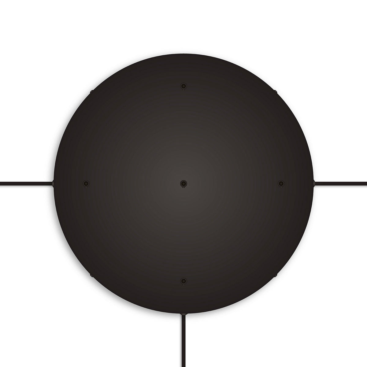 Rosone rotondo in alluminio Ø 50 cm con staffa e cavo di messa a terra, con 5 fori frontali - Nero 3