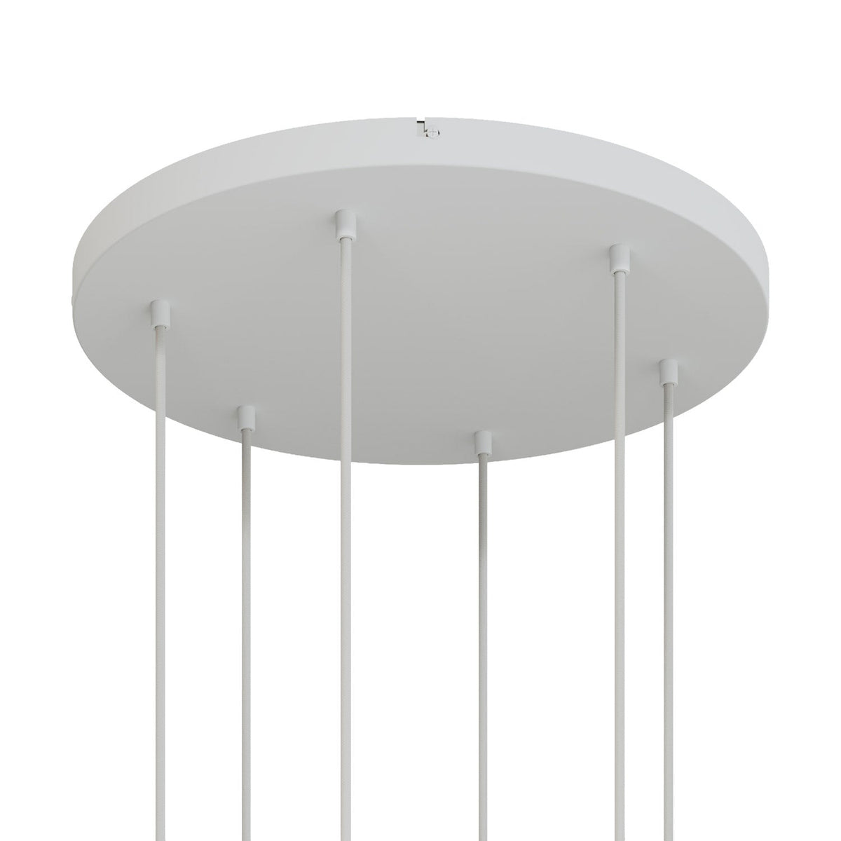 Rosone rotondo in alluminio Ø 50 cm con staffa e cavo di messa a terra, con 6 fori frontali - Bianco Opaco 0