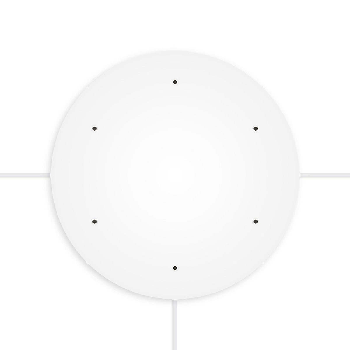 Rosone rotondo in alluminio Ø 50 cm con staffa e cavo di messa a terra, con 6 fori frontali - Bianco Opaco 3