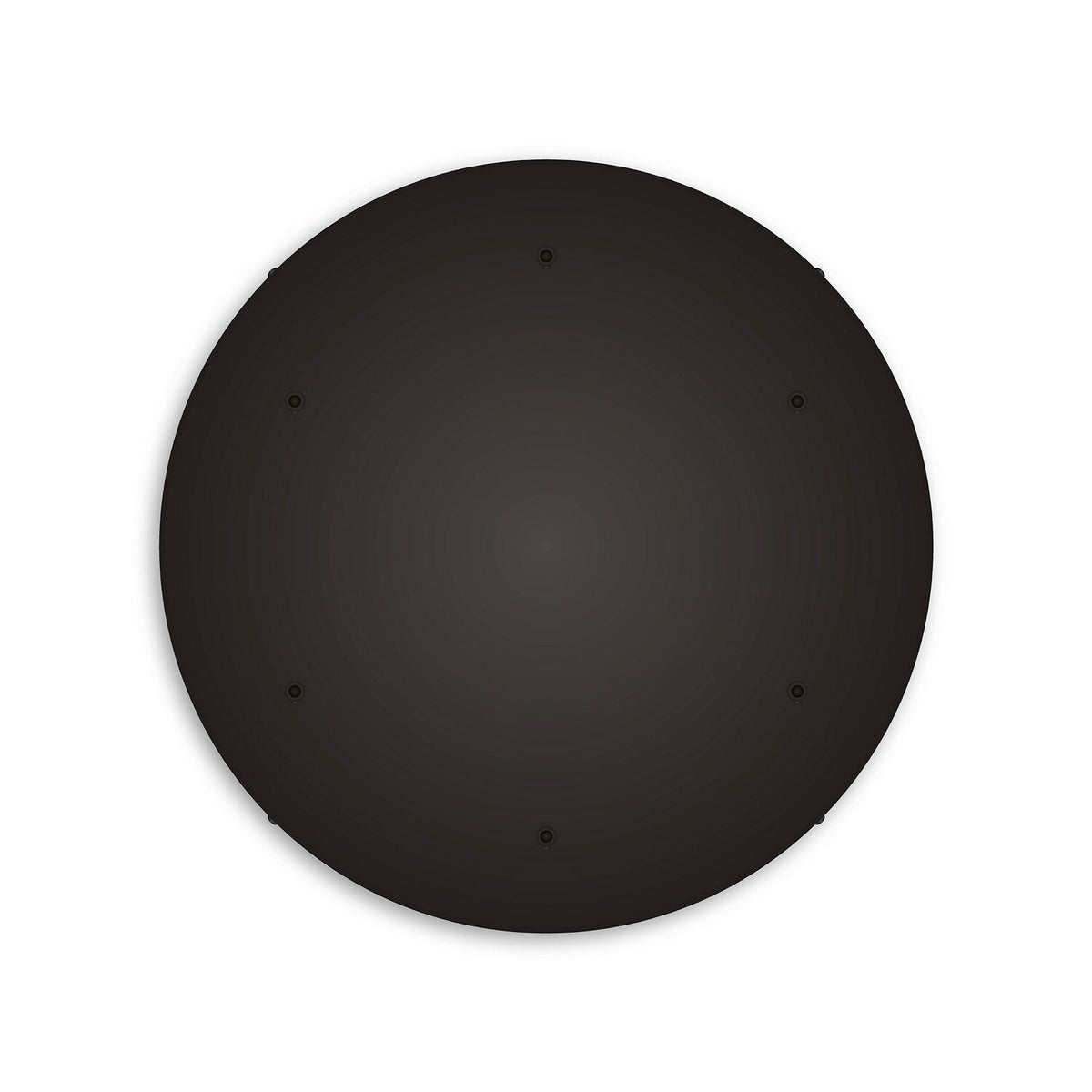 Rosone rotondo in alluminio Ø 50 cm con staffa e cavo di messa a terra, con 6 fori frontali - Nero 0