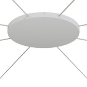 Rosone rotondo in alluminio Ø 50 cm con staffa e cavo di messa a terra, con 8 fori laterali - Bianco Opaco