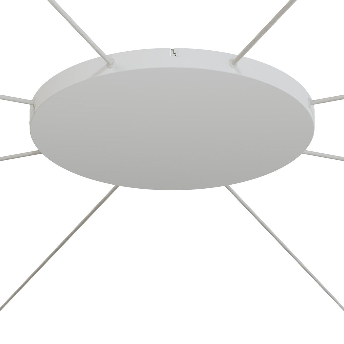 Rosone rotondo in alluminio Ø 50 cm con staffa e cavo di messa a terra, con 8 fori laterali - Bianco Opaco