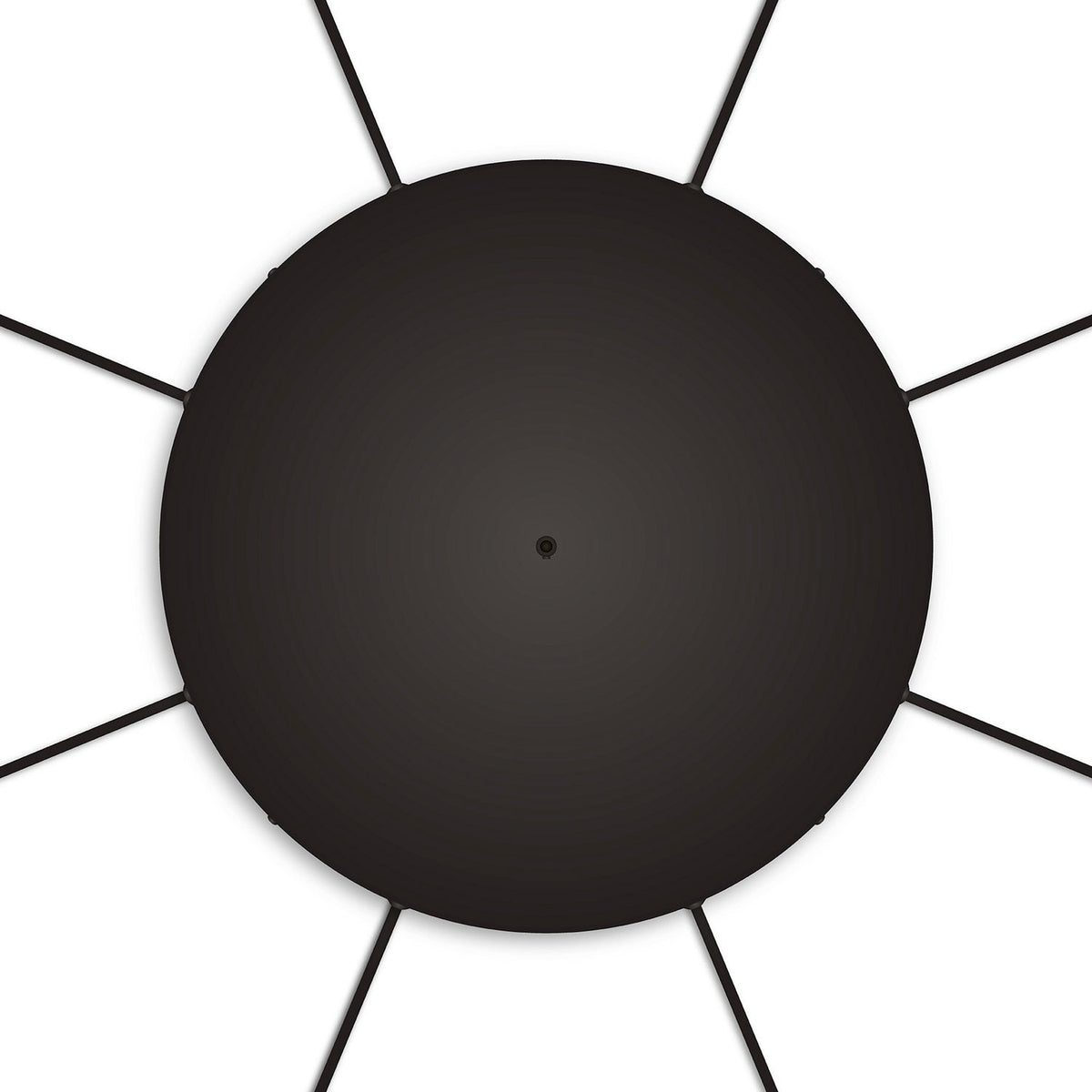 Rosone rotondo in alluminio Ø 50 cm con staffa e cavo di messa a terra, con 8 fori laterali - Nero