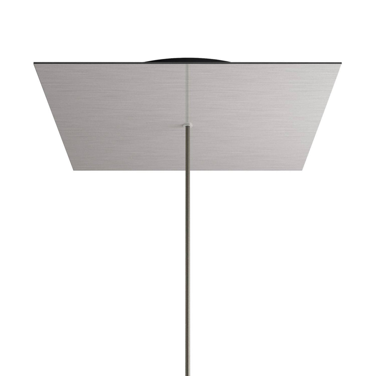Rosone XXL Rose-One quadrato, 400 mm con 1 foro e 4 fori laterali - Dibond Acciaio satinato Nero
