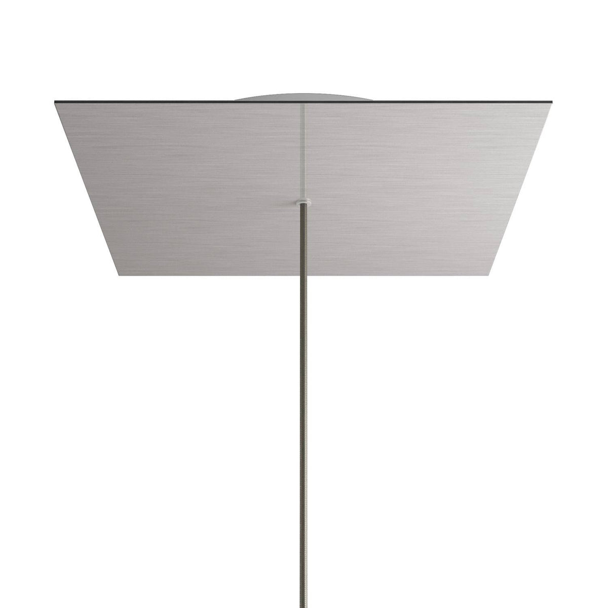 Rosone XXL Rose-One quadrato, 400 mm con 1 foro e 4 fori laterali - Dibond Acciaio satinato Bianco