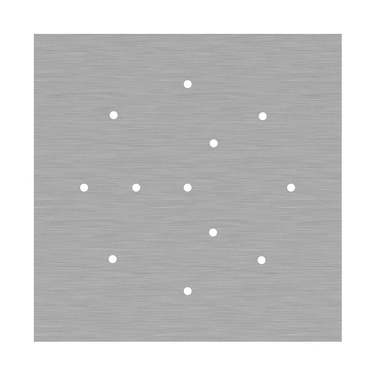 Rosone XXL Rose-One quadrato, 400 mm con 12 fori e 4 fori laterali - Dibond Acciaio satinato Bianco