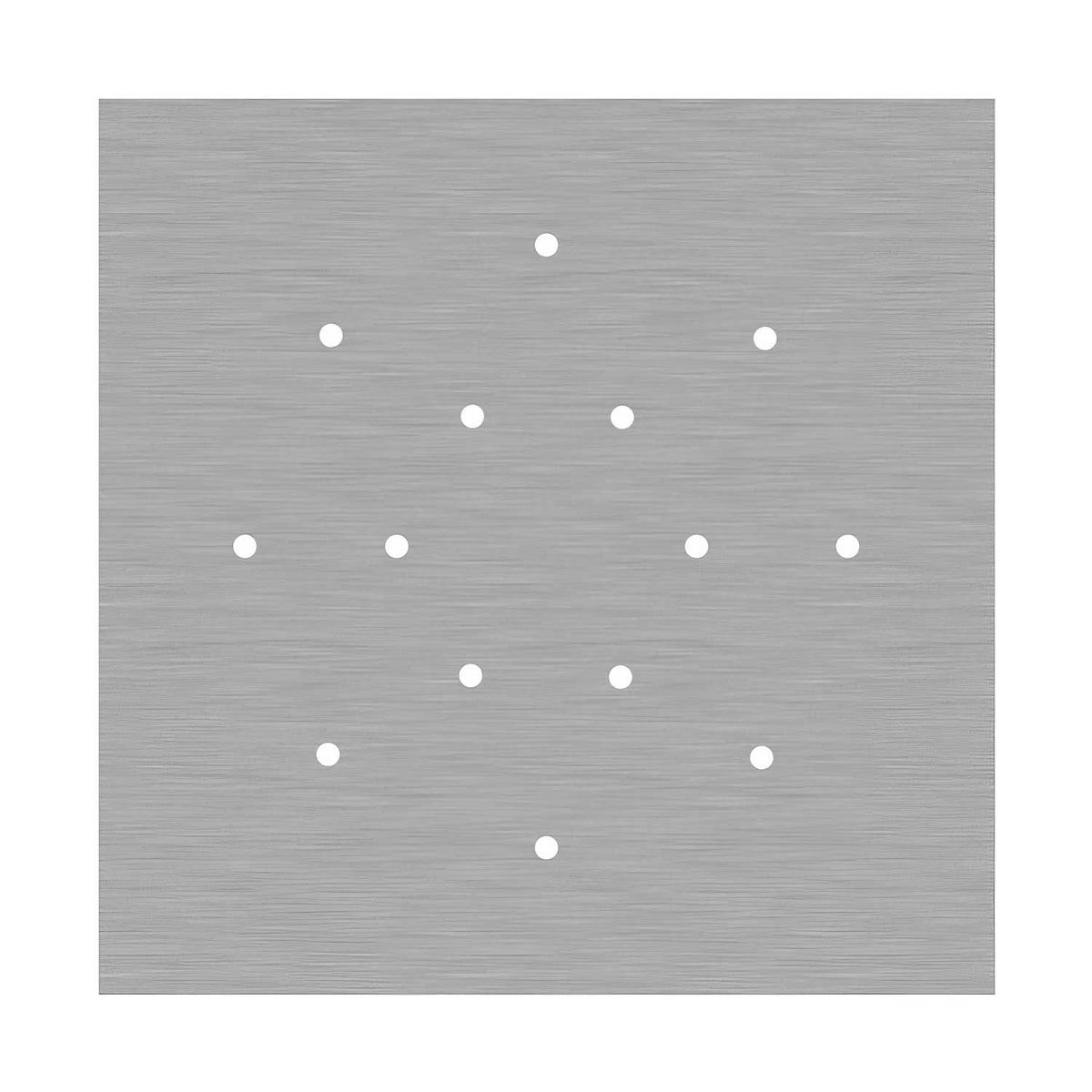 Rosone XXL Rose-One quadrato, 400 mm con 14 fori e 4 fori laterali - Dibond Acciaio satinato Bianco