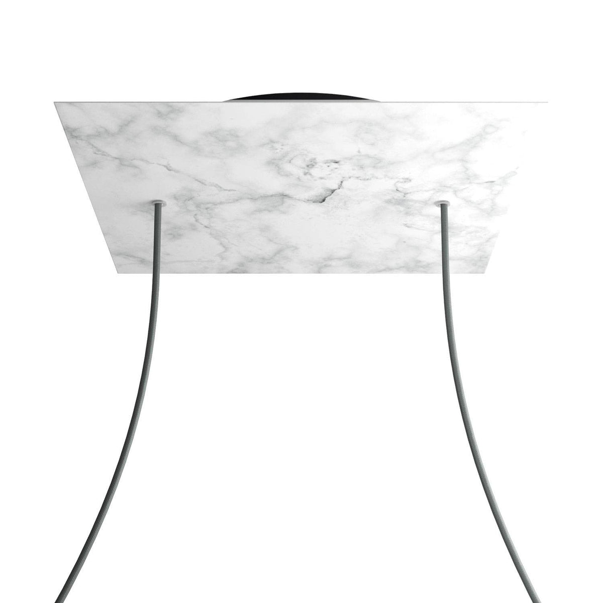 Rosone XXL Rose-One quadrato, 400 mm con 2 fori e 4 fori laterali - Marmo Carrara Nero