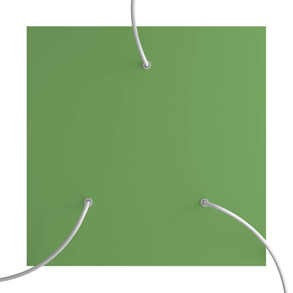 Rosone XXL Rose-One quadrato, 400 mm con 3 fori e 4 fori laterali - Verde prato Bianco