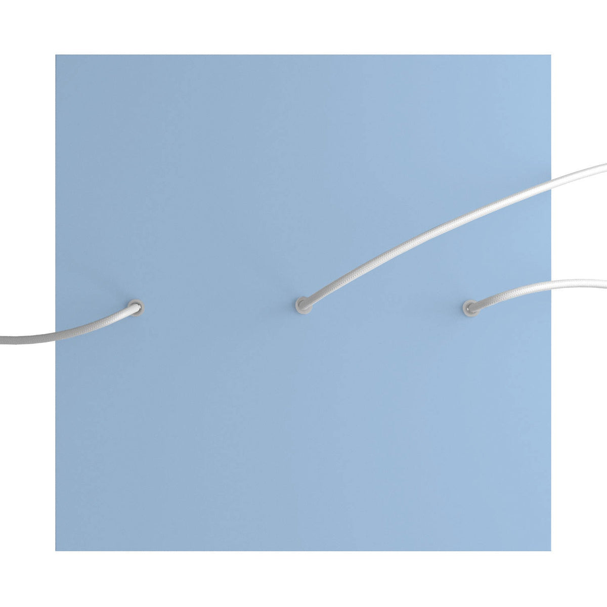 Rosone XXL Rose-One quadrato, 400 mm con 3 fori in linea e 4 fori laterali - Blu carta da zucchero Bianco