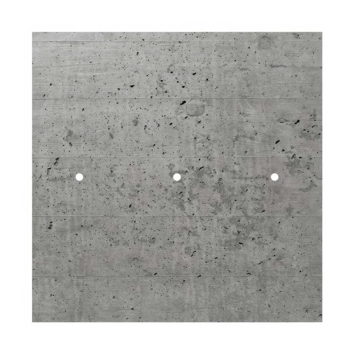 Rosone XXL Rose-One quadrato, 400 mm con 3 fori in linea e 4 fori laterali - Cemento Bianco