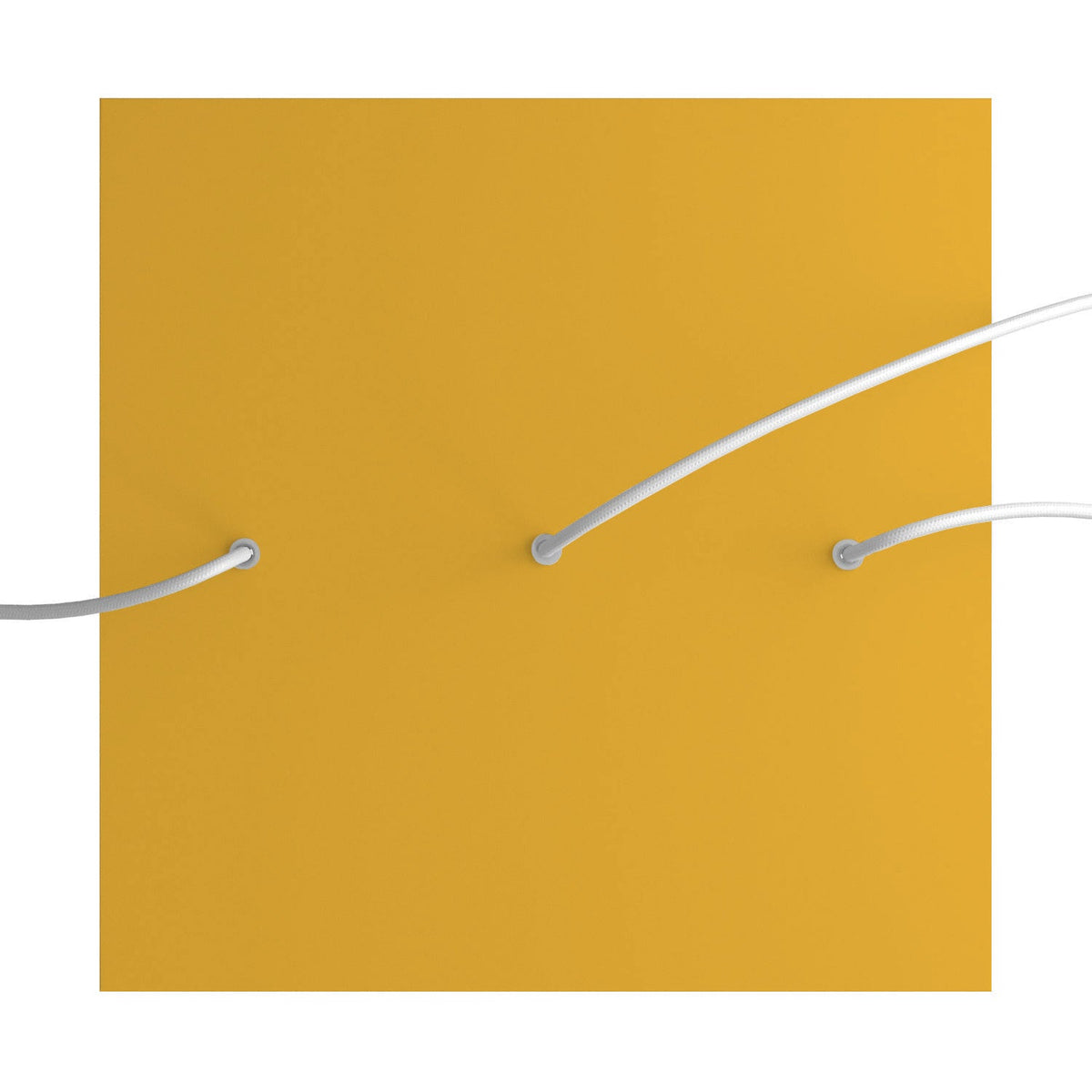 Rosone XXL Rose-One quadrato, 400 mm con 3 fori in linea e 4 fori laterali - Mostarda Bianco