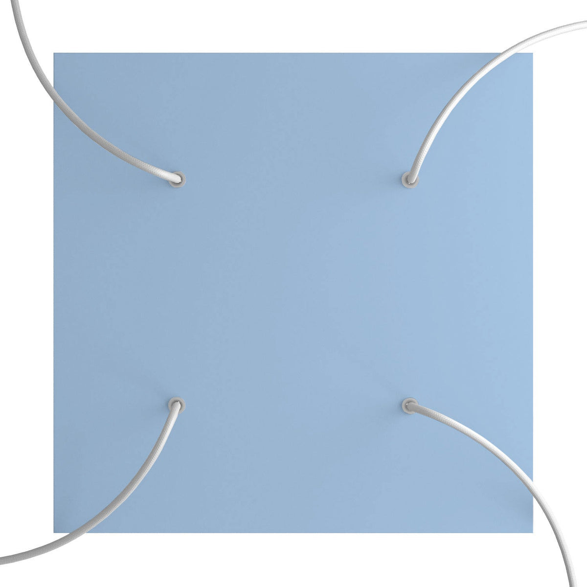 Rosone XXL Rose-One quadrato, 400 mm con 4 fori e 4 fori laterali - Blu carta da zucchero Bianco