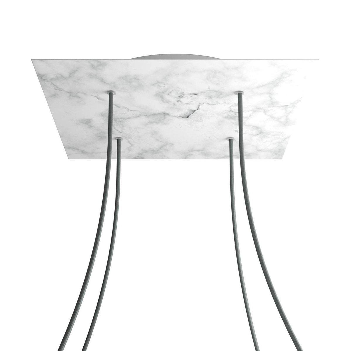 Rosone XXL Rose-One quadrato, 400 mm con 4 fori e 4 fori laterali - Marmo Carrara Bianco
