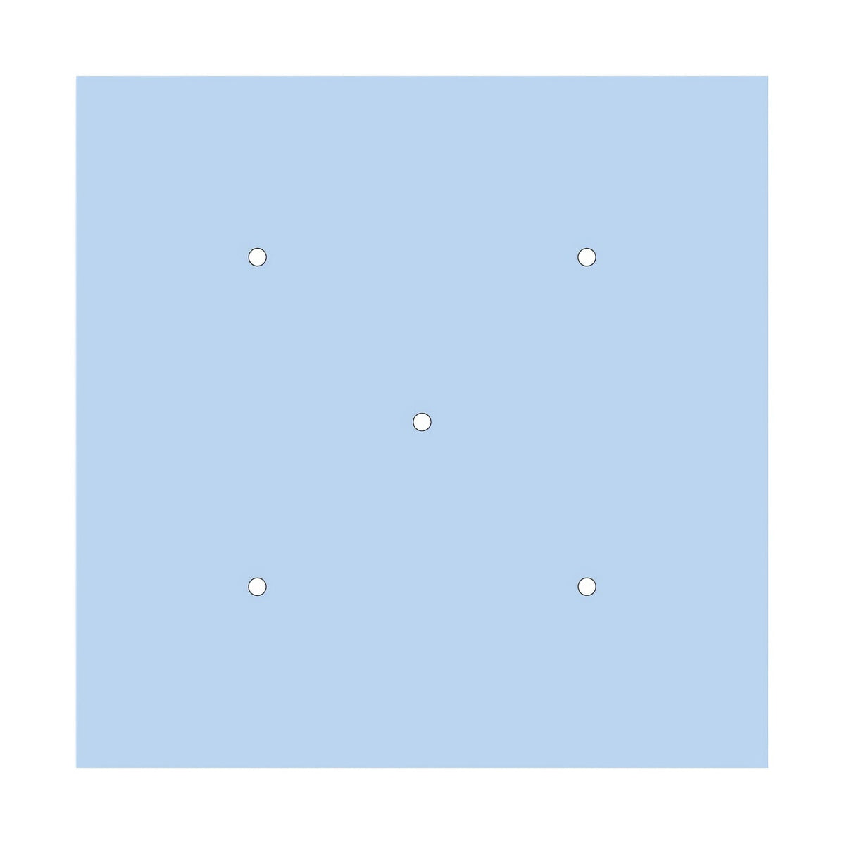 Rosone XXL Rose-One quadrato, 400 mm con 5 fori e 4 fori laterali - Blu carta da zucchero Bianco