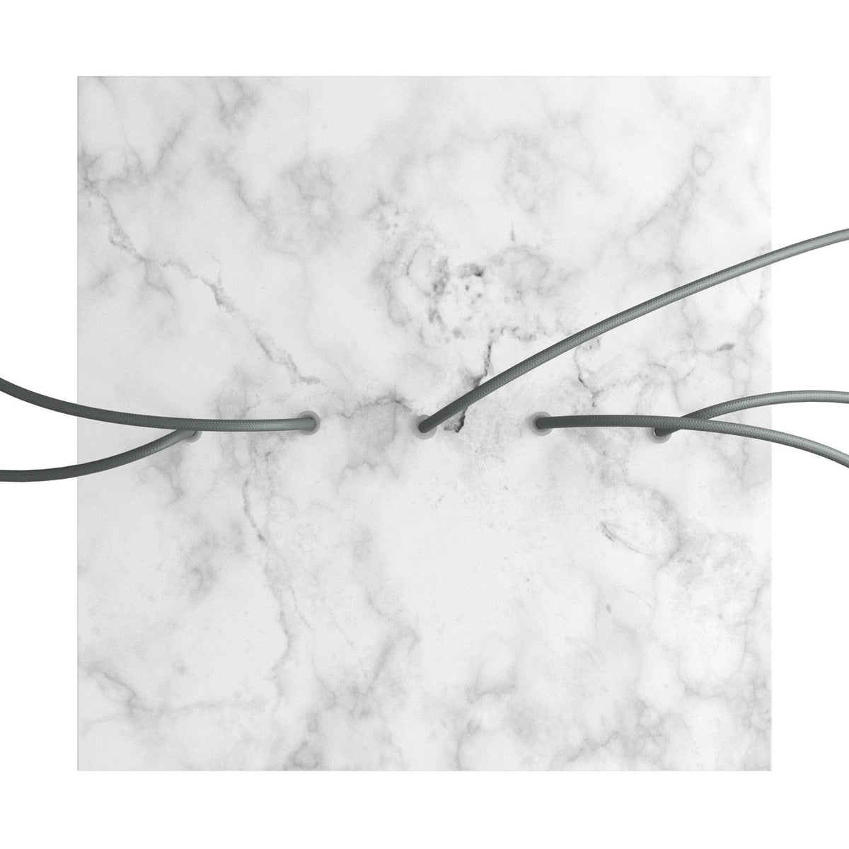 Rosone XXL Rose-One quadrato, 400 mm con 5 fori in linea e 4 fori laterali - Marmo Carrara Bianco