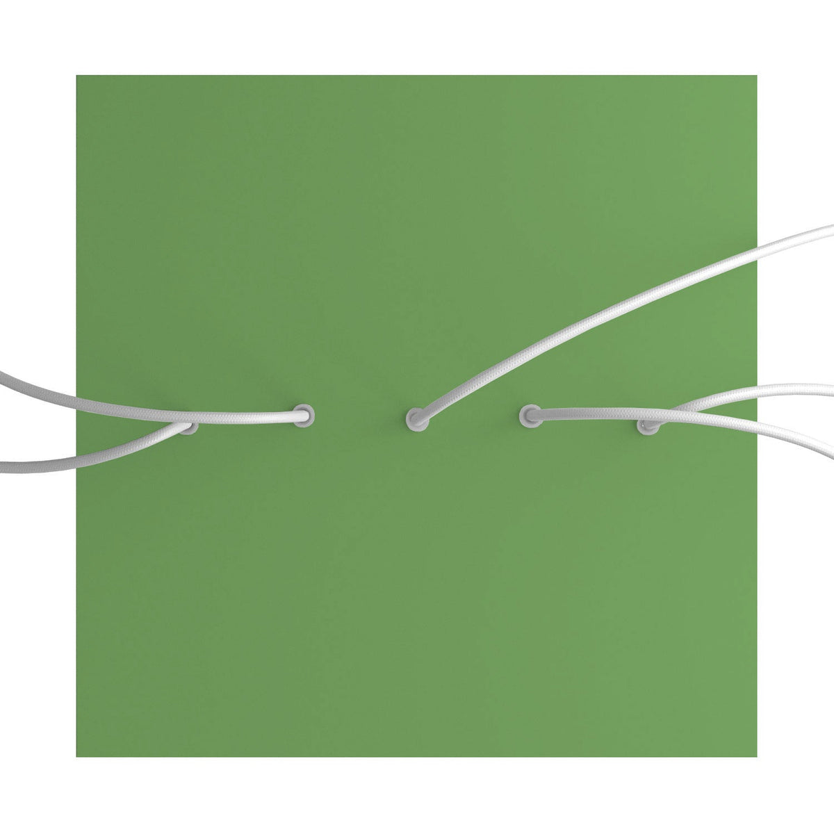 Rosone XXL Rose-One quadrato, 400 mm con 5 fori in linea e 4 fori laterali - Verde prato Bianco