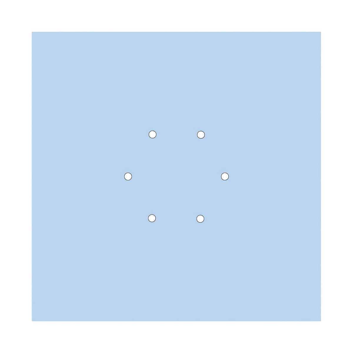 Rosone XXL Rose-One quadrato, 400 mm con 6 fori e 4 fori laterali - Blu carta da zucchero Bianco
