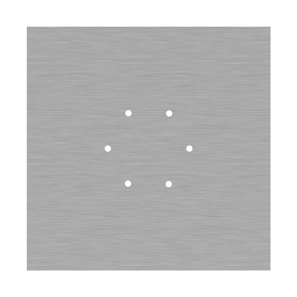 Rosone XXL Rose-One quadrato, 400 mm con 6 fori e 4 fori laterali - Dibond Acciaio satinato Bianco