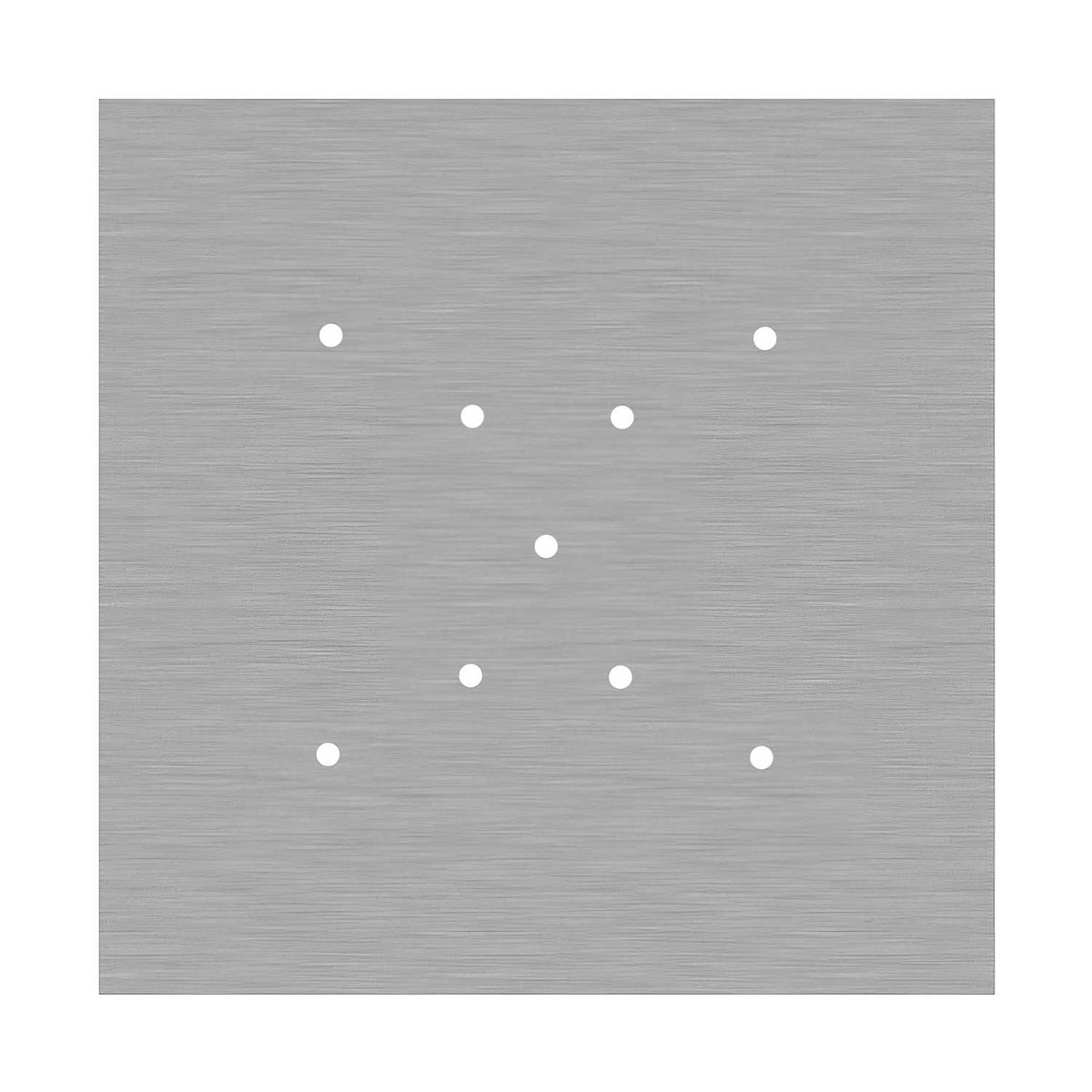 Rosone XXL Rose-One quadrato, 400 mm con 9 fori a X e 4 fori laterali - Dibond Acciaio satinato Bianco