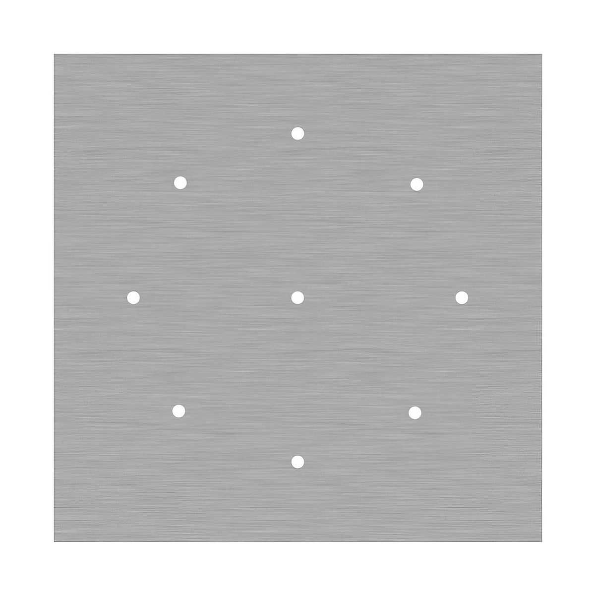 Rosone XXL Rose-One quadrato, 400 mm con 9 fori e 4 fori laterali - Dibond Acciaio satinato Bianco