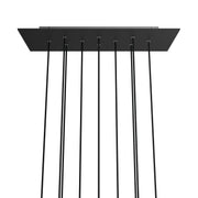 Rosone XXL Rose-One rettangolare a 10 fori e 6 fori laterali, dimensioni 675 x 225 mm - Dibond Nero opaco Bianco