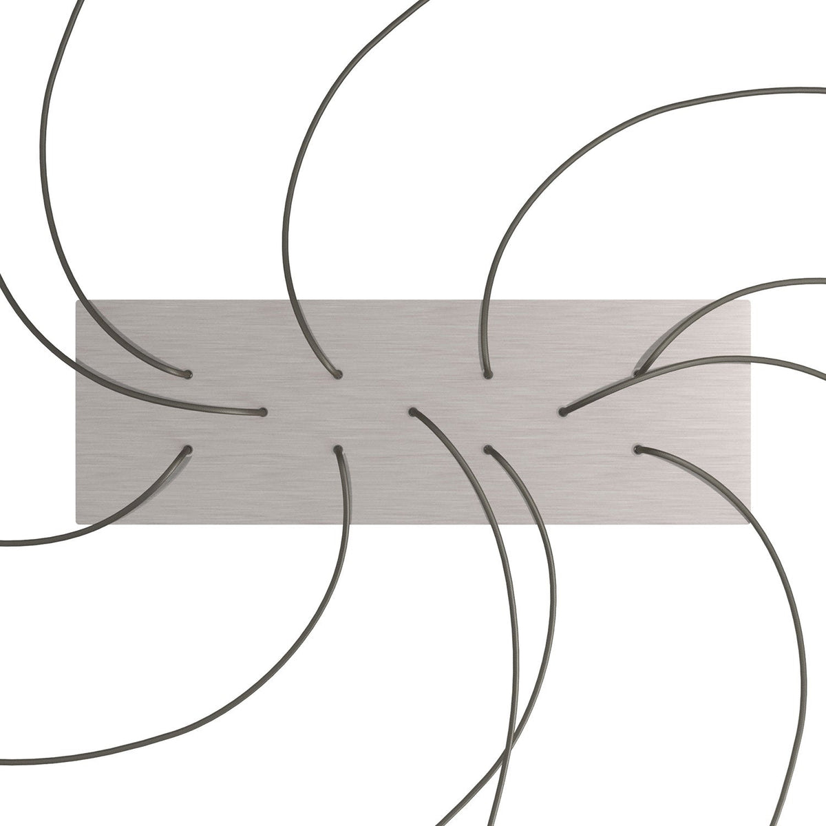 Rosone XXL Rose-One rettangolare a 11 fori e 6 fori laterali, dimensioni 675 x 225 mm - Dibond Acciaio satinato Bianco