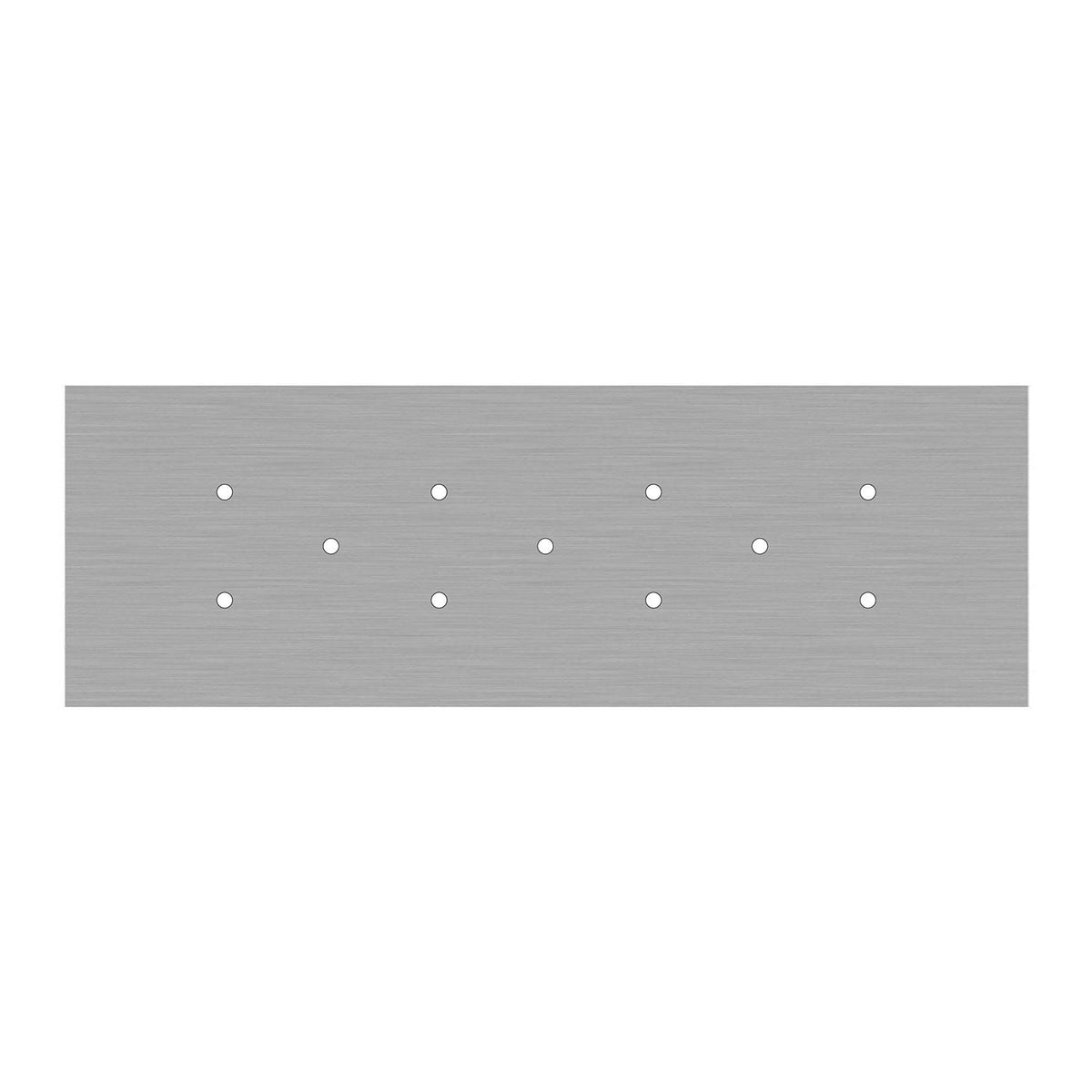 Rosone XXL Rose-One rettangolare a 11 fori e 6 fori laterali, dimensioni 675 x 225 mm - Dibond Acciaio satinato Bianco
