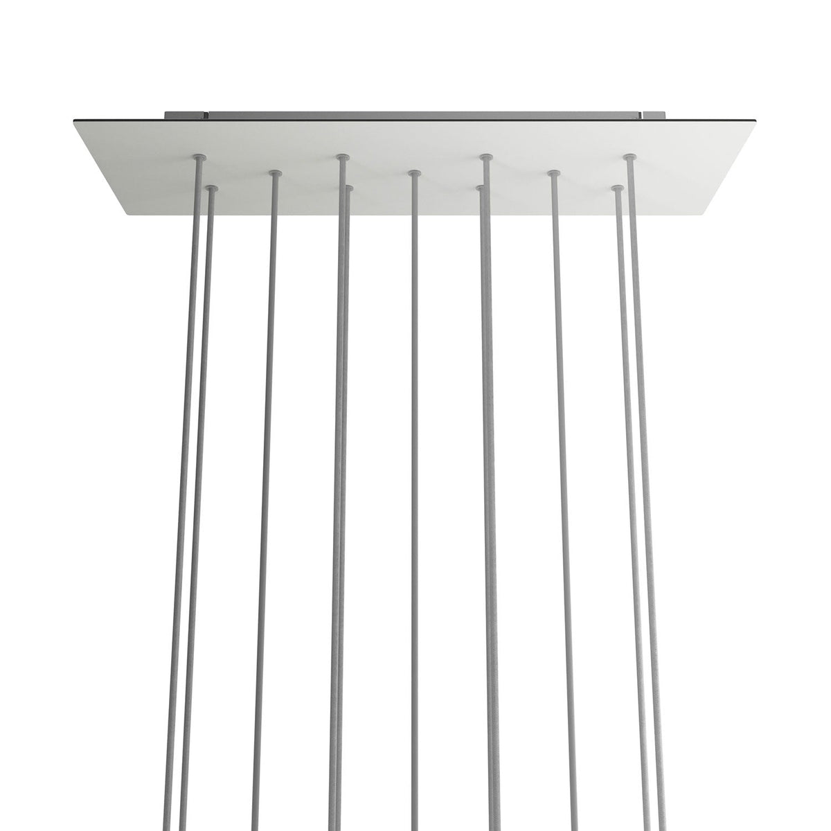 Rosone XXL Rose-One rettangolare a 11 fori e 6 fori laterali, dimensioni 675 x 225 mm - Dibond Bianco opaco Bianco