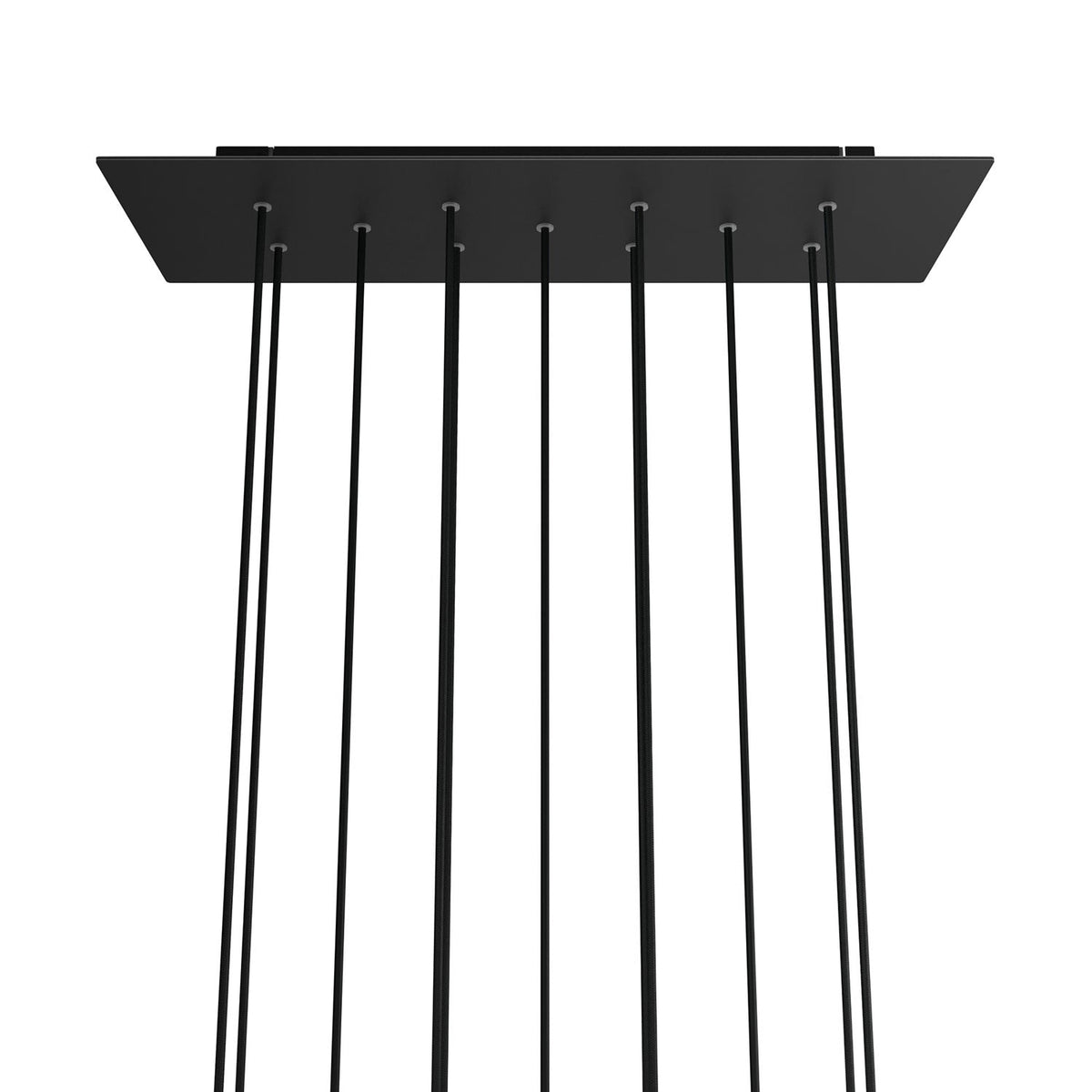 Rosone XXL Rose-One rettangolare a 11 fori e 6 fori laterali, dimensioni 675 x 225 mm - Dibond Nero opaco Nero