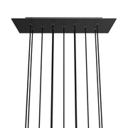 Rosone XXL Rose-One rettangolare a 11 fori e 6 fori laterali, dimensioni 675 x 225 mm - Dibond Nero opaco Bianco