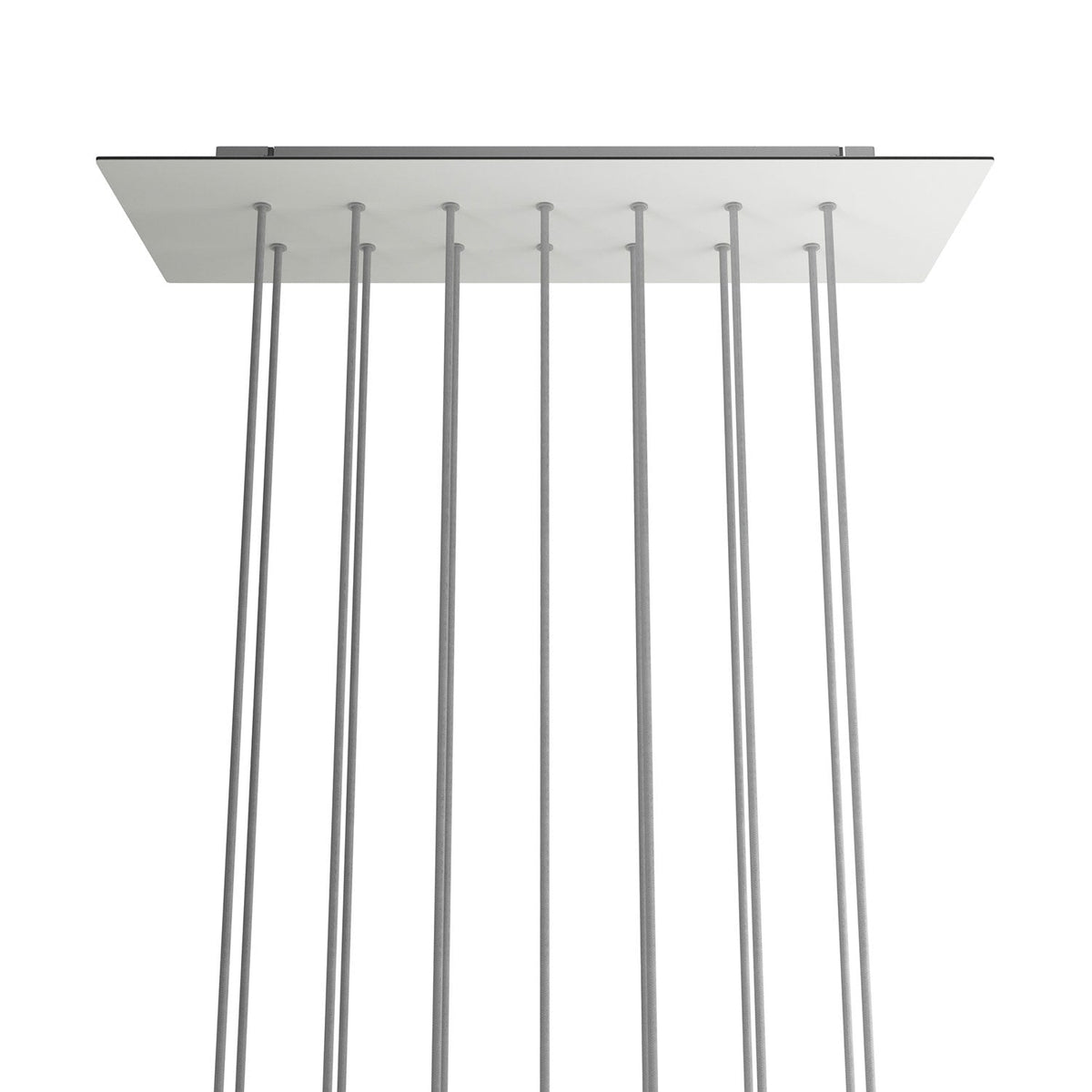 Rosone XXL Rose-One rettangolare a 14 fori e 6 fori laterali, dimensioni 675 x 225 mm - Dibond Bianco opaco Bianco
