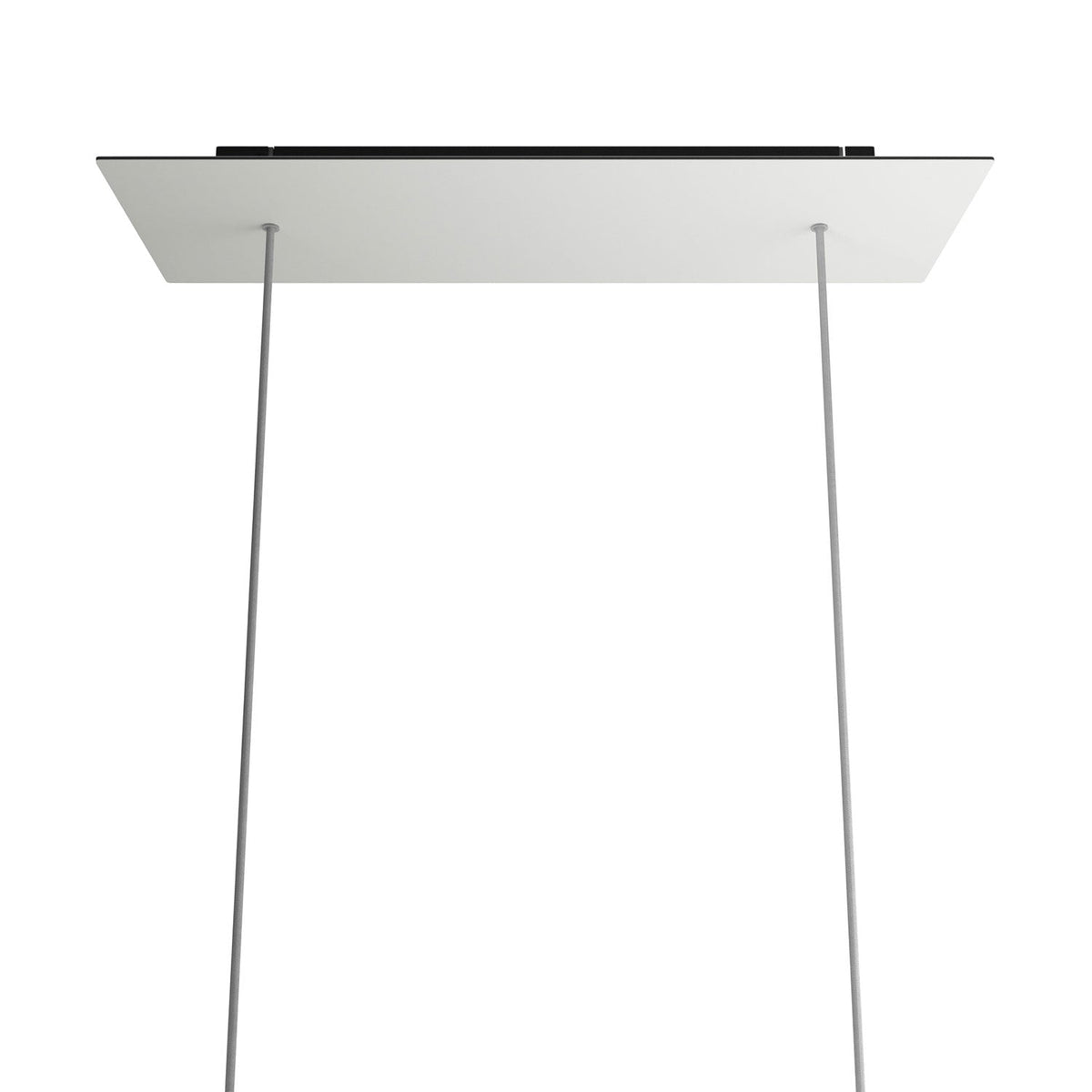 Rosone XXL Rose-One rettangolare a 2 fori e 6 fori laterali, dimensioni 675 x 225 mm - Dibond Bianco opaco Nero