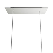 Rosone XXL Rose-One rettangolare a 2 fori e 6 fori laterali, dimensioni 675 x 225 mm - Dibond Bianco opaco Bianco